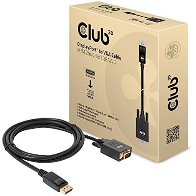 Club 3D CAC-1012 Cavo DisplayPort™ a VGA da 2 m, 28 AWG Club 3D CAC-1012 Cavo DisplayPort™ a VGA da 2 m, 28 AWG