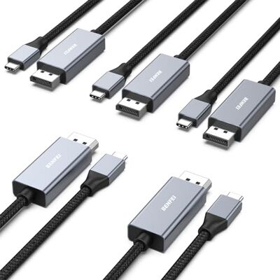 BENFEI Cavo USB C (Thunderbolt 4/3) a DisplayPort 1.4 1,8M (8K@60HZ, 4K@144Hz), 5 Confezioni Cavo USB tipo C a DisplayPort per iPhone 16,15 Pro/Max MacBook Pro/Air 2023 iMac BENFEI Cavo USB C (Thunderbolt 4/3) a DisplayPort 1.4 1,8M (8K@60HZ, 4K@144Hz), 5 Confezioni Cavo USB tipo C a DisplayPort per iPhone 16,15 Pro/Max MacBook Pro/Air 2023 iMac