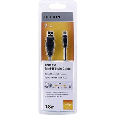 Belkin F3U155bt1.8M Cavo USB 2.0 A, Mini B, 1.8 m Belkin F3U155bt1.8M Cavo USB 2.0 A, Mini B, 1.8 m