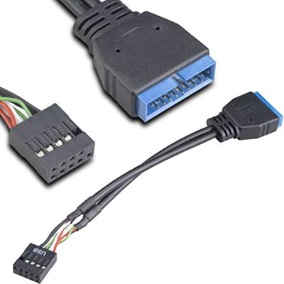 Akasa AK-CBUB19-10BK Adattatore Interno da USB 3.0 Maschio a USB2.0 Femmina, Nero Akasa AK-CBUB19-10BK Adattatore Interno da USB 3.0 Maschio a USB2.0 Femmina, Nero
