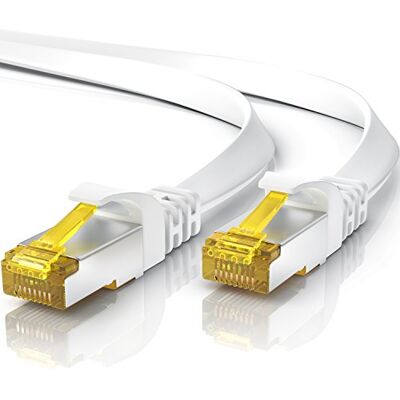 CSL-Computer CSL Cavo di rete CAT 7 da 5 m, piatto e sottile, per 10 Gigabit ad alta velocità, cavo Internet, cavo a nastro, cavo di posa – 10 Gbps Cat.7 RJ45 cavo per switch router modem PC, 5 m, bianco CSL-Computer CSL Cavo di rete CAT 7 da 5 m, piatto e sottile, per 10 Gigabit ad alta velocità, cavo Internet, cavo a nastro, cavo di posa – 10 Gbps Cat.7 RJ45 cavo per switch router modem PC, 5 m, bianco