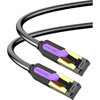 VENTION Cavo Ethernet CAT7, Gigabit Lan RJ45 ad Alta Vlocità Cavo di Rete Patch 10 Gbps 600 Mhz/s STP Compatibile con Switch/Router/Modem/Pannello Patch (1m) VENTION Cavo Ethernet CAT7, Gigabit Lan RJ45 ad Alta Vlocità Cavo di Rete Patch 10 Gbps 600 Mhz/s STP Compatibile con Switch/Router/Modem/Pannello Patch (1m)