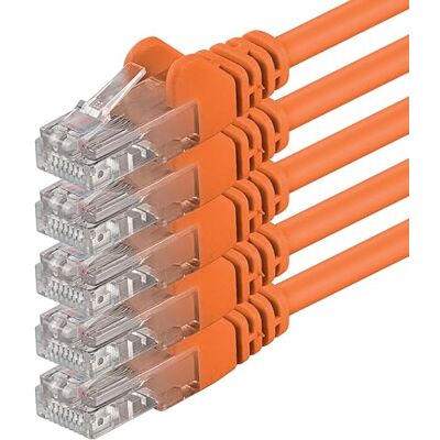 1aTTack.de 85280 5x 5m Orange Cavo di rete Cat6 Cat 6 Ethernet LAN 1000 Mbit/s RJ45 1aTTack.de 85280 5x 5m Orange Cavo di rete Cat6 Cat 6 Ethernet LAN 1000 Mbit/s RJ45