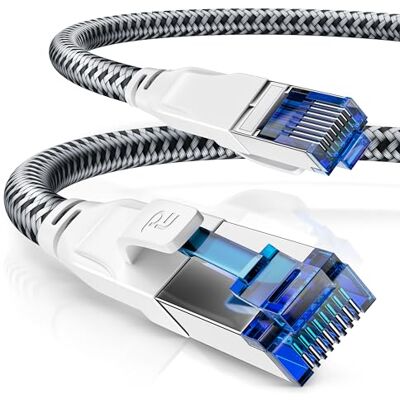 CSL-Computer Cavo Di Rete 40 Gbps, Cat 8 Gigabit Ethernet, Velocità Della Fibra Ottica 40000 Mbits, Schermatura S/Ftp Pimf (3,0M, Bianco) CSL-Computer Cavo Di Rete 40 Gbps, Cat 8 Gigabit Ethernet, Velocità Della Fibra Ottica 40000 Mbits, Schermatura S/Ftp Pimf (3,0M, Bianco)