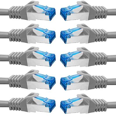 BIGtec Cavo Ethernet CAT 7 Cavo Lan 0,5m Cavo di Rete 10 pezzi RJ45 Cavo Patch grigio 0,5 Metri Gigabit POE PC Gaming-Cavo Accessori PS5 compatibile PS4 xBox Switch Ethernet Smart TV Box NAS BIGtec Cavo Ethernet CAT 7 Cavo Lan 0,5m Cavo di Rete 10 pezzi RJ45 Cavo Patch grigio 0,5 Metri Gigabit POE PC Gaming-Cavo Accessori PS5 compatibile PS4 xBox Switch Ethernet Smart TV Box NAS