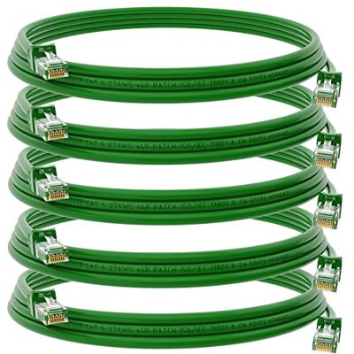 HB-Digital 5 X 1 m cavo di rete LAN CAT.6 – Velocità di trasferimento fino a 1 Gbit/s – Connettore RJ45 100 cm Cat 6 verde rame professionale U/UTP Cat6 Ethernet cavo patch switch router modem HB-Digital 5 X 1 m cavo di rete LAN CAT.6 – Velocità di trasferimento fino a 1 Gbit/s – Connettore RJ45 100 cm Cat 6 verde rame professionale U/UTP Cat6 Ethernet cavo patch switch router modem