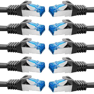 BIGtec Cavo Ethernet CAT 7 Cavo Lan 1m Cavo di Rete 10 pezzi RJ45 Cavo Patch nero 1 Metri Gigabit POE PC Gaming-Cavo Accessori PS5 compatibile PS4 xBox Switch Ethernet Smart TV Box NAS BIGtec Cavo Ethernet CAT 7 Cavo Lan 1m Cavo di Rete 10 pezzi RJ45 Cavo Patch nero 1 Metri Gigabit POE PC Gaming-Cavo Accessori PS5 compatibile PS4 xBox Switch Ethernet Smart TV Box NAS