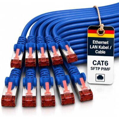 1aTTack.de 10 x 5 m Cavo di rete Cat 6 Cavo patch Cat 6 RJ45 SFTP Blu 1aTTack.de 10 x 5 m Cavo di rete Cat 6 Cavo patch Cat 6 RJ45 SFTP Blu