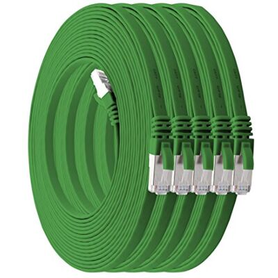 1aTTack.de 2m verde 5 Pezzi Cat.7 cavo di rete piatto 10GB/s Slim Flat Cavi RJ45 Patch cavi di installazione nastro compatibile CAT5 CAT6 CAT7 CAT 8 1aTTack.de 2m verde 5 Pezzi Cat.7 cavo di rete piatto 10GB/s Slim Flat Cavi RJ45 Patch cavi di installazione nastro compatibile CAT5 CAT6 CAT7 CAT 8
