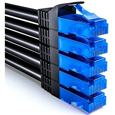 deleyCON 5x 0,25m Set Cavo Rete CAT6 Cavo LAN CAT-6 RJ45 U-UTP Corto 25cm Patch Ethernet DSL Switch Router Modem Repeater Patchpanel Nero deleyCON 5x 0,25m Set Cavo Rete CAT6 Cavo LAN CAT-6 RJ45 U-UTP Corto 25cm Patch Ethernet DSL Switch Router Modem Repeater Patchpanel Nero