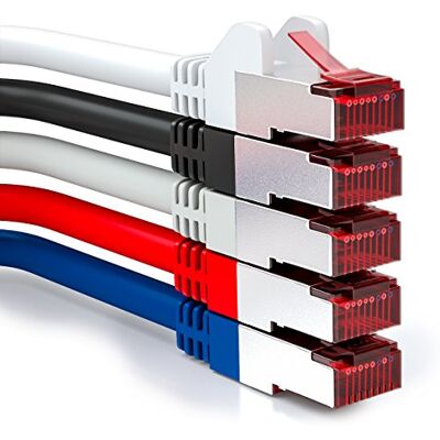 deleyCON 5x 2m Cavo Patch CAT6 Schermatura S/FTP PiMF CAT-6 RJ45 Rete Ethernet LAN DSL Switch Router Modem Access Point Patchpanel Multicolore deleyCON 5x 2m Cavo Patch CAT6 Schermatura S/FTP PiMF CAT-6 RJ45 Rete Ethernet LAN DSL Switch Router Modem Access Point Patchpanel Multicolore