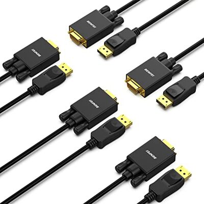 BENFEI Cavo da DisplayPort a VGA, confezione da 5 adattatori placcati oro da 1,8 m per computer/laptop a VGA di monitor/proiettore (non bidirezionale, non compatibile con HDMI o USB) BENFEI Cavo da DisplayPort a VGA, confezione da 5 adattatori placcati oro da 1,8 m per computer/laptop a VGA di monitor/proiettore (non bidirezionale, non compatibile con HDMI o USB)