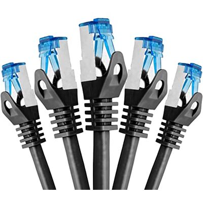 BIGtec Cavo Ethernet CAT 7 Cavo Lan 0,75m Cavo di Rete 5 pezzi RJ45 Cavo Patch nero 0,75 Metri Gigabit POE PC Gaming-Cavo Accessori PS5 compatibile PS4 xBox Switch Ethernet Smart TV Box NAS BIGtec Cavo Ethernet CAT 7 Cavo Lan 0,75m Cavo di Rete 5 pezzi RJ45 Cavo Patch nero 0,75 Metri Gigabit POE PC Gaming-Cavo Accessori PS5 compatibile PS4 xBox Switch Ethernet Smart TV Box NAS
