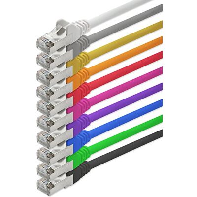 1aTTack.de 0,25m 10 couleurs 10 pièces CAT5 Câble Ethernet Set Câble Réseau RJ45 câble de Patch LAN Câble CAT 5e 100 MHz compatible avec CAT 6 / CAT 6a / CAT 7 pour le switch, routeur, modem, Patchpannel, point d'accès, panneaux de brassage 1aTTack.de 0,25m 10 couleurs 10 pièces CAT5 Câble Ethernet Set Câble Réseau RJ45 câble de Patch LAN Câble CAT 5e 100 MHz compatible avec CAT 6 / CAT 6a / CAT 7 pour le switch, routeur, modem, Patchpannel, point d'accès, panneaux de brassage