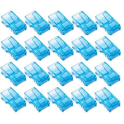 Keple RJ45 Connettore Schermato Connettore Accoppiatore Modulatore Presa Ethernet Rete Plug Crimpare in Plastica Spinotti RJ45 per Cavo LAN Cat6 Cat6e Cat5 Cat5e Cavo Rete Blu, 20 Pezzi Keple RJ45 Connettore Schermato Connettore Accoppiatore Modulatore Presa Ethernet Rete Plug Crimpare in Plastica Spinotti RJ45 per Cavo LAN Cat6 Cat6e Cat5 Cat5e Cavo Rete Blu, 20 Pezzi