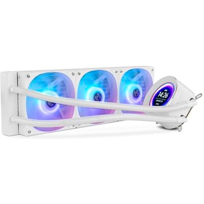 Xtreme X-360 LCD WHITE Raffreddamento a liquido ARGB con display LCD personalizzabile, Intel e AMD, 3 ventole da 120 mm, controllo PWM, pompa in rame, radiatore triplo alluminio, bianco Xtreme X-360 LCD WHITE Raffreddamento a liquido ARGB con display LCD personalizzabile, Intel e AMD, 3 ventole da 120 mm, controllo PWM, pompa in rame, radiatore triplo alluminio, bianco