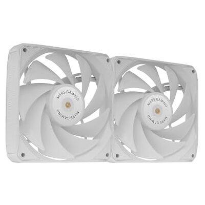 Mars Gaming MARSGAMING MF-NCLX2, Kit 2x Ventole Ultrasilenziose 120mm, Design Pale Ibride, Ventole 2in1 con Cuscinetto FDB in Rame Iperbilanciato, Sistema di Connessione PWM, Pads Antivibrazione, Bianco Mars Gaming MARSGAMING MF-NCLX2, Kit 2x Ventole Ultrasilenziose 120mm, Design Pale Ibride, Ventole 2in1 con Cuscinetto FDB in Rame Iperbilanciato, Sistema di Connessione PWM, Pads Antivibrazione, Bianco