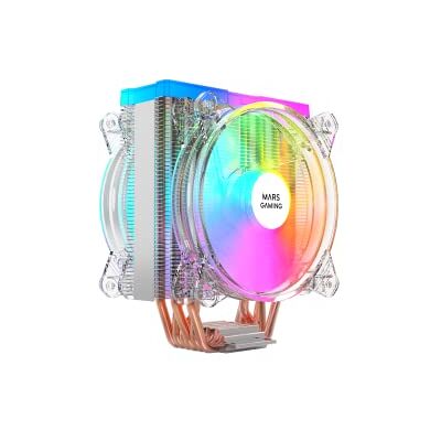 Mars Gaming MCPU66, Dissipatore CPU Triplo ARGB. 6 Heatpipes HCT, TDP 220W, 2x Ventole 120mm, Trasparenti Mars Gaming MCPU66, Dissipatore CPU Triplo ARGB. 6 Heatpipes HCT, TDP 220W, 2x Ventole 120mm, Trasparenti