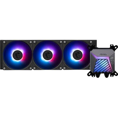 MSI MAG CORELIQUID A15 360 AIO ARGB CPU Liquid Cooler 360mm Radiatore LGA 1851 Ready Triple 120mm ARGB PWM Fans, Nero MSI MAG CORELIQUID A15 360 AIO ARGB CPU Liquid Cooler 360mm Radiatore LGA 1851 Ready Triple 120mm ARGB PWM Fans, Nero
