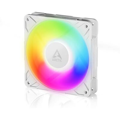 Arctic Ventola Potente Premium, Ventola PWM da 120 mm con Sdoppiatore per Cavi a Y, 600-3000 rpm, 0 rpm <5% PWM, RGB digitale 5V, Cuscinetto Idrodinamico, a 4 Pin Bianco Arctic Ventola Potente Premium, Ventola PWM da 120 mm con Sdoppiatore per Cavi a Y, 600-3000 rpm, 0 rpm <5% PWM, RGB digitale 5V, Cuscinetto Idrodinamico, a 4 Pin Bianco