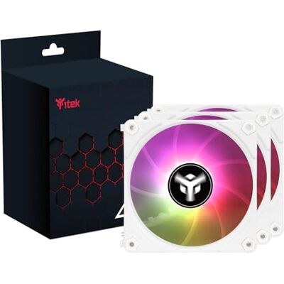 Itek Kit 3x Ventola per case UW12 White 12cm, ARGB Sync 5V 3pin, 4pin PWM, Senza fili Itek Kit 3x Ventola per case UW12 White 12cm, ARGB Sync 5V 3pin, 4pin PWM, Senza fili