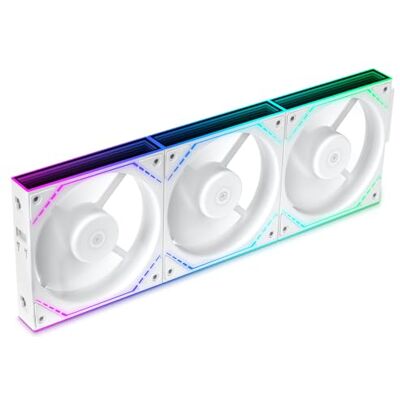 Thermalright TL-M12QRW X3 Ventole Reverse 120mm ARGB PWM Bianco, 3 Pezzi Pale reverse per ingresso laterale o basso, 1500RPM PWM, ARGB infinity mirror e collegamento daisy-chain Thermalright TL-M12QRW X3 Ventole Reverse 120mm ARGB PWM Bianco, 3 Pezzi Pale reverse per ingresso laterale o basso, 1500RPM PWM, ARGB infinity mirror e collegamento daisy-chain