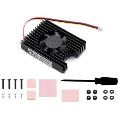 Waveshare Ventola di Raffreddamento per Raspberry Pi Compute Module 5,CM5 Dissipatore Ventola di Raffreddamento con Nastri Termici, 8000±10% RPM, PWM Regolazione della Velocità, Alimentazione 5V Waveshare Ventola di Raffreddamento per Raspberry Pi Compute Module 5,CM5 Dissipatore Ventola di Raffreddamento con Nastri Termici, 8000±10% RPM, PWM Regolazione della Velocità, Alimentazione 5V