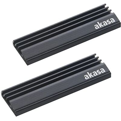 Akasa M.2 SSD Heatsink Aluminum Heatsink Cooling Fin Pre-applied Thermal Adhesive Tape 71 x 22 x 6.4mm Suitable for M.2 2280 SSD Black 2 Pack A-M2HS01-KT02 Akasa M.2 SSD Heatsink Aluminum Heatsink Cooling Fin Pre-applied Thermal Adhesive Tape 71 x 22 x 6.4mm Suitable for M.2 2280 SSD Black 2 Pack A-M2HS01-KT02