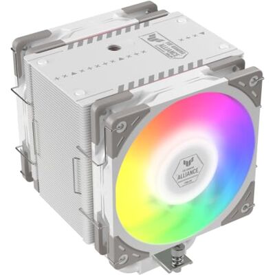SCYTHE Mugen 6 TUF Gaming White Edition CPU Air Cooler, Intel LGA1700, LGA1151, AMD AM5, AM4 Supporto, 120 mm, Torre singola, doppia ventola, coperchio superiore in alluminio, SCMG-6000TUFW SCYTHE Mugen 6 TUF Gaming White Edition CPU Air Cooler, Intel LGA1700, LGA1151, AMD AM5, AM4 Supporto, 120 mm, Torre singola, doppia ventola, coperchio superiore in alluminio, SCMG-6000TUFW