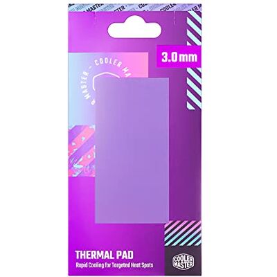 Cooler Master Thermal Pad Conduttività Termica 13,3 W/mK, Migliora Raffreddamento Componenti del PC, Elettricamente Non Conduttivo, Adesivo su Entrambi Lati, Facile da Applicare 95 x 45 x 3,0 mm Cooler Master Thermal Pad Conduttività Termica 13,3 W/mK, Migliora Raffreddamento Componenti del PC, Elettricamente Non Conduttivo, Adesivo su Entrambi Lati, Facile da Applicare 95 x 45 x 3,0 mm
