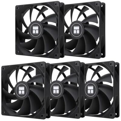 Thermalright Ventola per CPU nera da 1550 giri/min, ventola per case del computer da 120 mm, ventola di controllo PWM per alloggiamento e raffreddamento a liquido e raffreddamento CPU Thermalright Ventola per CPU nera da 1550 giri/min, ventola per case del computer da 120 mm, ventola di controllo PWM per alloggiamento e raffreddamento a liquido e raffreddamento CPU