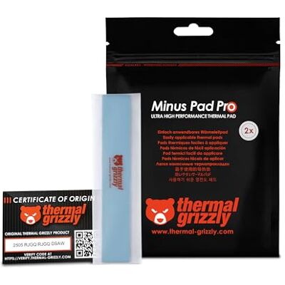 Thermal Grizzly Minus Pad Pro 2x 120x20x0,5 mm Pad termico GPU SSD Thermal Grizzly Minus Pad Pro 2x 120x20x0,5 mm Pad termico GPU SSD