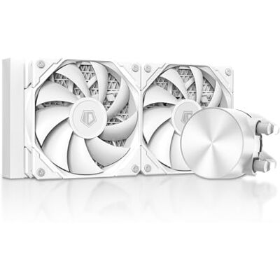 ID-COOLING FX240 PRO WHITE Dispositivo di raffreddamento per CPU a liquido per desktop, 240 mm, 2 ventole ad alta efficienza da 120 mm, intestazione speciale per pompa con motivo CD, compatibile con ID-COOLING FX240 PRO WHITE Dispositivo di raffreddamento per CPU a liquido per desktop, 240 mm, 2 ventole ad alta efficienza da 120 mm, intestazione speciale per pompa con motivo CD, compatibile con