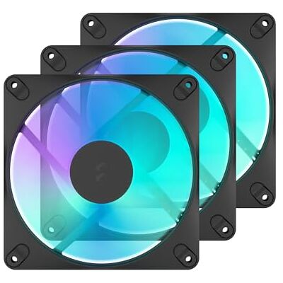Fractal Design Dynamic 3 – 14 RGB 3-Pack Black Ventola PWM – Design delle pale aerodinamiche – Cavo collegabile in daisy chain – Cuscinetto rifle Fractal Design Dynamic 3 – 14 RGB 3-Pack Black Ventola PWM – Design delle pale aerodinamiche – Cavo collegabile in daisy chain – Cuscinetto rifle