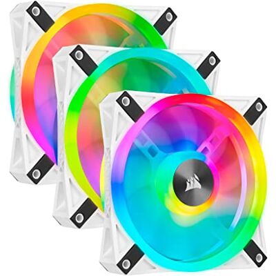 Corsair QL120 RGB Ventola con 102 LED RGB Regolabili, Fino a 1.500 Giri/Min, Silenziosa, Smorzatori in Antivibrazione, iCUE QL 120 mm, Confezione da 3 con Lighting Node CORE, Bianco Corsair QL120 RGB Ventola con 102 LED RGB Regolabili, Fino a 1.500 Giri/Min, Silenziosa, Smorzatori in Antivibrazione, iCUE QL 120 mm, Confezione da 3 con Lighting Node CORE, Bianco