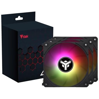 Itek Kit 3x Ventola per case UW12 Black 12cm, ARGB Sync 5V 3pin, 4pin PWM, Senza fili Itek Kit 3x Ventola per case UW12 Black 12cm, ARGB Sync 5V 3pin, 4pin PWM, Senza fili
