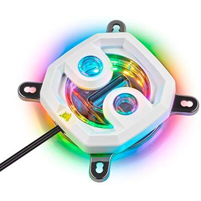Corsair Hydro X Serie, XC7 RGB Waterblock per CPU per Intel 115X/AMD AM4 Socket, Raffreddamento della CPU Senza Compromessi, Personalizzabili Illuminazione RGB, Semplicità di Installazione, Bianco Corsair Hydro X Serie, XC7 RGB Waterblock per CPU per Intel 115X/AMD AM4 Socket, Raffreddamento della CPU Senza Compromessi, Personalizzabili Illuminazione RGB, Semplicità di Installazione, Bianco