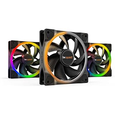 be quiet! Light Wings 120mm PWM Triple Pack, 3 ventole incluse, illuminazione ARGB, tanti colori e modalità, pale ottimizzate per il rumore, pressione statica elevata, turbolenze a basso rumore be quiet! Light Wings 120mm PWM Triple Pack, 3 ventole incluse, illuminazione ARGB, tanti colori e modalità, pale ottimizzate per il rumore, pressione statica elevata, turbolenze a basso rumore