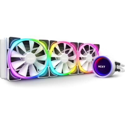 NZXT Kraken X73 RGB 360mm RL-KRX73-RW AIO RGB CPU Liquid Cooler Rotating Infinity Mirror Design Powered By CAM V4 RGB Connector Aer RGB V2 120mm Radiator Fans (3 Included) White NZXT Kraken X73 RGB 360mm RL-KRX73-RW AIO RGB CPU Liquid Cooler Rotating Infinity Mirror Design Powered By CAM V4 RGB Connector Aer RGB V2 120mm Radiator Fans (3 Included) White