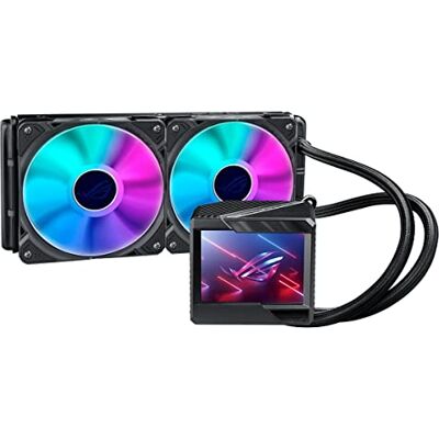 Asus ROG Ryujin II 240 Sistema di raffreddamento CPU all-in-one con display LCD da 3,5", ventola della pompa incorporata e 2 ventole del radiatore ARGB ROG da 120 mm, Nero Asus ROG Ryujin II 240 Sistema di raffreddamento CPU all-in-one con display LCD da 3,5", ventola della pompa incorporata e 2 ventole del radiatore ARGB ROG da 120 mm, Nero