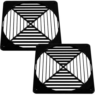 Aerzetix Set di 2 Griglie per Ventola 120x120 mm in plastica Colore Nero Aerzetix Set di 2 Griglie per Ventola 120x120 mm in plastica Colore Nero