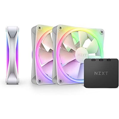 NZXT F120 RGB Duo Triple Pack -3 ventole a due lati da 120 mm con controller – 20 LED indirizzabili individualmente – Flusso d'aria e pressione statica bilanciati – Bianco NZXT F120 RGB Duo Triple Pack -3 ventole a due lati da 120 mm con controller – 20 LED indirizzabili individualmente – Flusso d'aria e pressione statica bilanciati – Bianco
