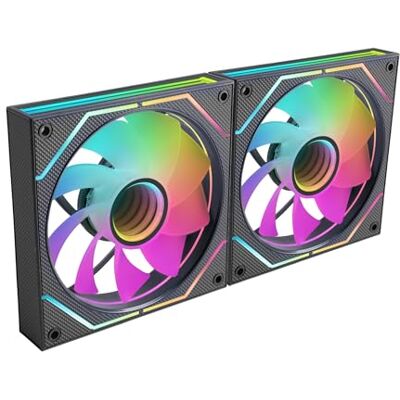 Mars Gaming MF-3DPROX2R, Kit 2x Ventole 120mm, Pale Invertite, Illuminazione ARGB Triplo Infinity Mirror 360°, Controllo PWM, Cuscinetti FDB, Ventole PC con Compatibilità Totale ARGB, Nero Mars Gaming MF-3DPROX2R, Kit 2x Ventole 120mm, Pale Invertite, Illuminazione ARGB Triplo Infinity Mirror 360°, Controllo PWM, Cuscinetti FDB, Ventole PC con Compatibilità Totale ARGB, Nero