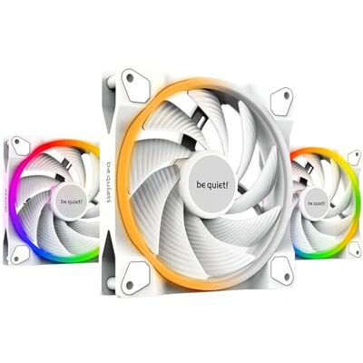be quiet! Light Wings 140mm White High-Speed PWM ARGB Ventole, Triple Pack 20 LED ARGB, 9 pale delle ventole ottimizzate per la silenziosità, elevato flusso d'aria, cuscinetto Rifle di lunga durata be quiet! Light Wings 140mm White High-Speed PWM ARGB Ventole, Triple Pack 20 LED ARGB, 9 pale delle ventole ottimizzate per la silenziosità, elevato flusso d'aria, cuscinetto Rifle di lunga durata