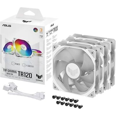 Asus TUF GAMING TR120 FAN ARGB WHT 3IN1, Ventole da 120mm Bianche, 3 Pezzi Asus TUF GAMING TR120 FAN ARGB WHT 3IN1, Ventole da 120mm Bianche, 3 Pezzi