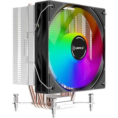 UNYKAch Dissipatore CPU UNYCOOL H41 ARGB, compatto 4 headpipes 9 pale, ventola PWM silenziosa, multisocket Intel e AMD UNYKAch Dissipatore CPU UNYCOOL H41 ARGB, compatto 4 headpipes 9 pale, ventola PWM silenziosa, multisocket Intel e AMD
