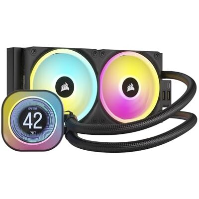 Corsair iCUE LINK H100i Raffreddatore CPU LCD a Liquido 240 mm AIO Ventole QX120 RGB Schermo LCD IPS da 2,1" Adatto a Intel LGA 1700, AMD AM5 Hub di Sistema iCUE LINK Incluso Nero Corsair iCUE LINK H100i Raffreddatore CPU LCD a Liquido 240 mm AIO Ventole QX120 RGB Schermo LCD IPS da 2,1" Adatto a Intel LGA 1700, AMD AM5 Hub di Sistema iCUE LINK Incluso Nero