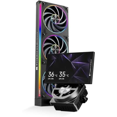 Thermalright TR Dynamic Vision Pro 360 ARGB BLACK-360mm-AIO Refrigeratore a liquido per CPU, display LCD quadrato da 5,5 pollici per immagini, per risoluzione 960 x 540 con ventola Thermalright TR Dynamic Vision Pro 360 ARGB BLACK-360mm-AIO Refrigeratore a liquido per CPU, display LCD quadrato da 5,5 pollici per immagini, per risoluzione 960 x 540 con ventola