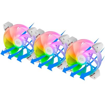 Mars Gaming MARSGAMING MF-3AR, Kit 3x Ventole 120mm FDB, Pale Invertite, Illuminazione ARGB 360° Senza Telaio, Illuminazione Anello Completa, Ventole PC con Compatibilità Totale ARGB, Doppio Connettore, Bianco Mars Gaming MARSGAMING MF-3AR, Kit 3x Ventole 120mm FDB, Pale Invertite, Illuminazione ARGB 360° Senza Telaio, Illuminazione Anello Completa, Ventole PC con Compatibilità Totale ARGB, Doppio Connettore, Bianco