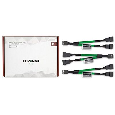 Noctua NA-SYC1 chromax.green, Cavo Splitter 2 Vie per Ventole PC Conf da 3 Prolunghe a Y Estetiche Colorate Connettori PWM 4 Pin Compatibili Ventole 3 Pin, Guaina Resistente a Usura e Calore, Set da 3 Noctua NA-SYC1 chromax.green, Cavo Splitter 2 Vie per Ventole PC Conf da 3 Prolunghe a Y Estetiche Colorate Connettori PWM 4 Pin Compatibili Ventole 3 Pin, Guaina Resistente a Usura e Calore, Set da 3